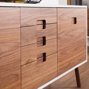 Buffet Verwood I Marron - Blanc - Bois manufacturé - 160 x 75 x 40 cm