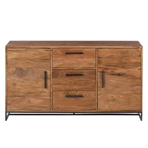 Dressoir Woodson massief acaciahout/ijzer - Acaciahouten Lichtbruin - Breedte: 145 cm