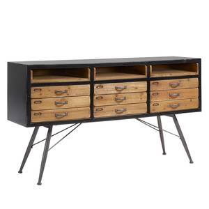 Sideboard Xodos Eisen / Tanne massiv - Schwarz / Tanne - 155 cm