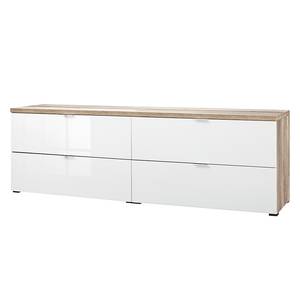 Sideboards (2-delige set) Cleo eikenhouten look/wit glas