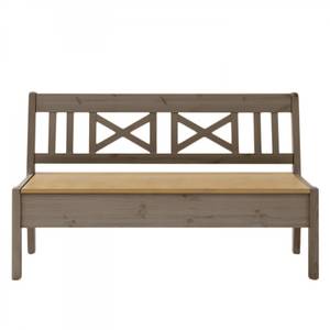 Banc Fjord sans accoudoirs Pin massif Blanc / Ambre - Epicéa gris / Epicéa lessivé - Largeur : 140 cm - Sans accoudoirs