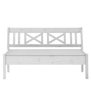 Banc Fjord sans accoudoirs Pin massif Blanc / Ambre - Pin blanc - Largeur : 140 cm - Sans accoudoirs