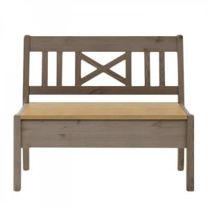 Banc Fjord sans accoudoirs Pin massif Blanc / Ambre - Epicéa gris / Epicéa lessivé - Largeur : 97 cm - Sans accoudoirs