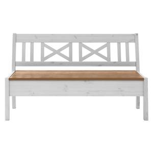 Banc Fjord sans accoudoirs Pin massif Blanc / Ambre - Epicéa blanc / Epicéa lessivé - Largeur : 140 cm - Sans accoudoirs