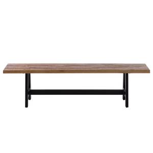 Banc Grasby Pin recyclé / Métal - Pin foncé / Noir - Largeur : 170 cm