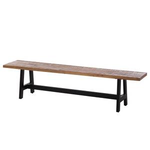 Banc Grasby Pin recyclé / Métal - Pin foncé / Noir - Largeur : 190 cm