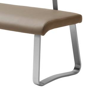 Banc Lezuza Imitation cuir / Acier inoxydable - Cappuccino