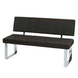 Banc d'assise Pangolo I Imitation cuir - Noir / Chrome