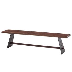 Banc Wasta Robinier massif / Métal - Robinier marron foncé / Noir