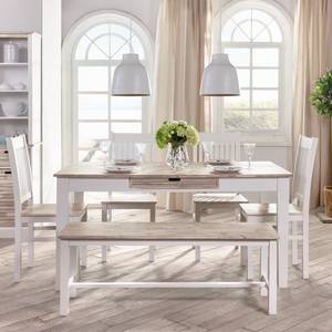 Chaises Westcoast (lot de 2) Acacia massif - Acacia / Blanc