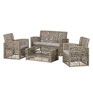 Salotto Barbuda (4 pezzi) Polyrattan grigio