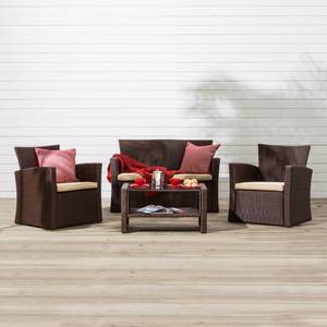 Set di sedute Brindisi (4 pezzi) Polyrattan Marrone