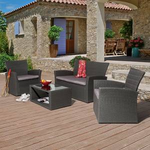 Set di sedute Brindisi (4 pezzi) Polyrattan Grigio scuro