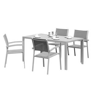 Sitzgruppe Candil (5-teilig) Aluminium/Glas - Grau