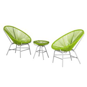 Sitzgruppe Copacabana I (3-teilig) Kunststoff - Grün / Weiß