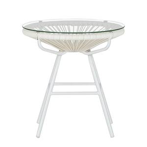 Mobili da salotto Copacabana (3 pezzi) Polyrattan bianco Set tavolino e sedie da giardino Copacabana (3 pezzi) - Materiale sintetico - Bianco