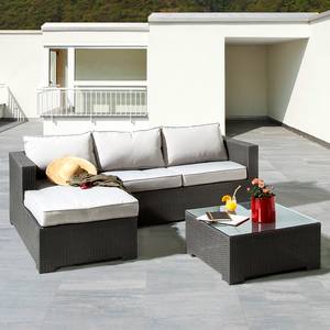 Sitzgruppe Paradise Lounge (inkl. Tisch) Polyrattan/Textil Grau