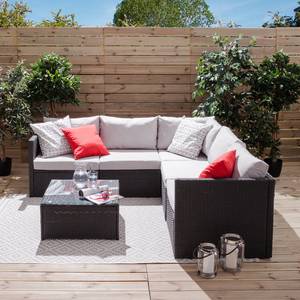 Sitzgruppe Paradise Lounge I (6-teilig) Webstoff / Polyrattan - Grau / Hellgrau