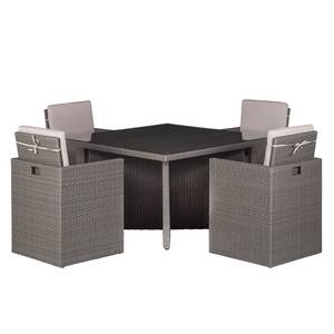 Sitzgruppe Paradise Lounge III Polyrattan / Webstoff - Grau / Beige