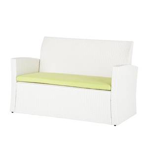 Gartengruppe White Cloud (4-teilig) Polyrattan/Textil Weiß/Kiwi