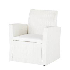 Lounge Gruppe White Cloud (4 pezzi) Polyrattan/Tessuto bianco