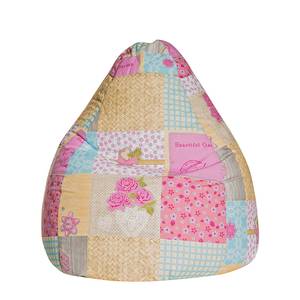 Pouf a sacco BeanBag Patchwork Tessuto piatto rosa - Larghezza: 70 cm