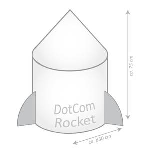 Grand pouf Dotcom Rocket Tissu - Rouge / Gris