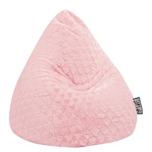 Zitzak Fluffy Hearts geweven stof - Babyroze