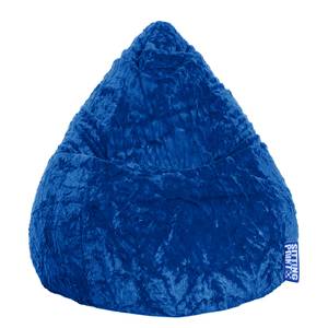 Pouf poire Fluffy XL Peluche tissée - Bleu cobalt