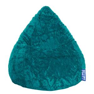 Pouf a sacco Fluffy XL Peluche blu - Verde smeraldo