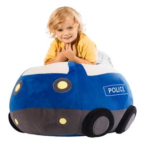 Grand pouf Kidding Police Tissu - Bleu