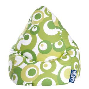 Pouf a sacco Malibu L Cotone - Verde mela / Bianco