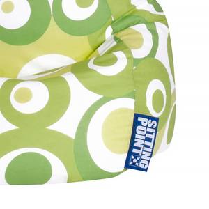 Pouf poire Malibu L Coton - Vert pomme / Blanc