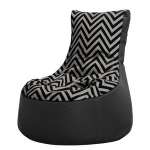 Sitzsack Swing Chevron Webstoff - Schwarz / Grau