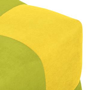 Sitzwürfel Braydon Webstoff Gelb / Grasgrün