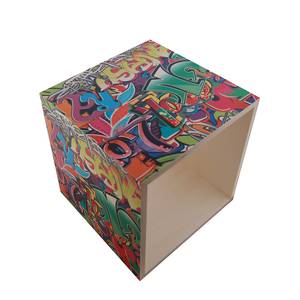 Pouf cube Cool Graffiti Multicolore