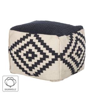 Pouf cubo Mazamet Cotone - Nero / Bianco