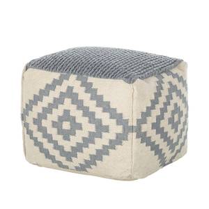 Pouf cubo Mazamet Cotone - Bianco / Grigio