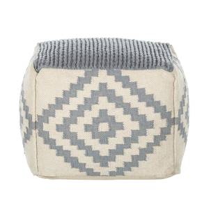 Pouf cubo Mazamet Cotone - Bianco / Grigio