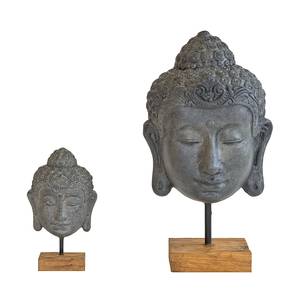 Sculptuur Sleeping Buddha II Grijs - Steen - 25 x 35 x 10 cm