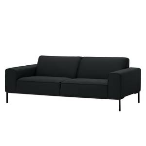 Sofa Ampio (3-Sitzer) Webstoff Stoff Floreana: Anthrazit - Schwarz