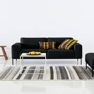 Sofa Ampio (3-Sitzer) Webstoff Stoff Floreana: Anthrazit - Schwarz