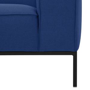 Sofa Ampio (3-Sitzer) Webstoff Stoff Floreana: Dunkelblau II - Schwarz