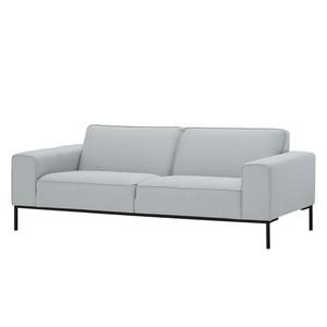 Sofa Ampio (3-Sitzer) Webstoff Stoff Floreana: Hellgrau - Schwarz