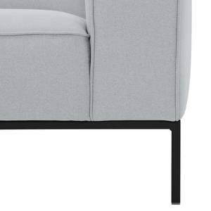 Sofa Ampio (3-Sitzer) Webstoff Stoff Floreana: Hellgrau - Schwarz