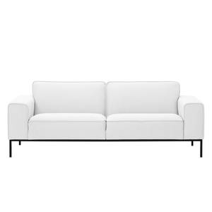 Sofa Ampio (3-Sitzer) Webstoff Stoff Floreana: Weiß - Schwarz