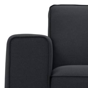 Sofa Ampio (3-Sitzer) Webstoff Stoff Naya: Anthrazit - Schwarz