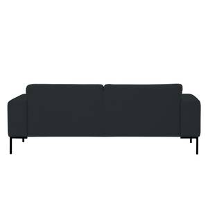 Sofa Ampio Duo (3-Sitzer) Webstoff Stoff Floreana: Anthrazit - Schwarz