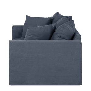 Canapé Ashton (2 places) Tissu en coton gris clair - Bleu