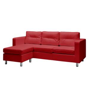 Sofa Wyke II (3-Sitzer mit Hocker) Kunstleder - Rot